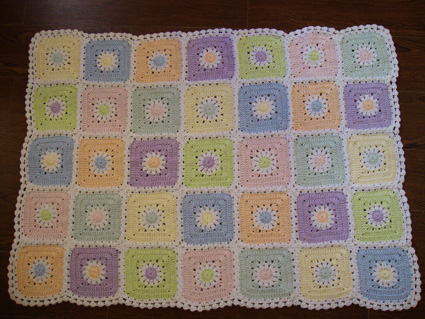 Daisies in a square baby blanket hourray!
